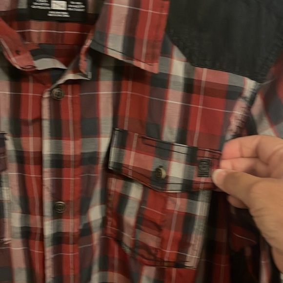 I Jeans by Buffalo. men’s XL LONG & short sleeve western button up shirt Shacket - Picture 3 of 12